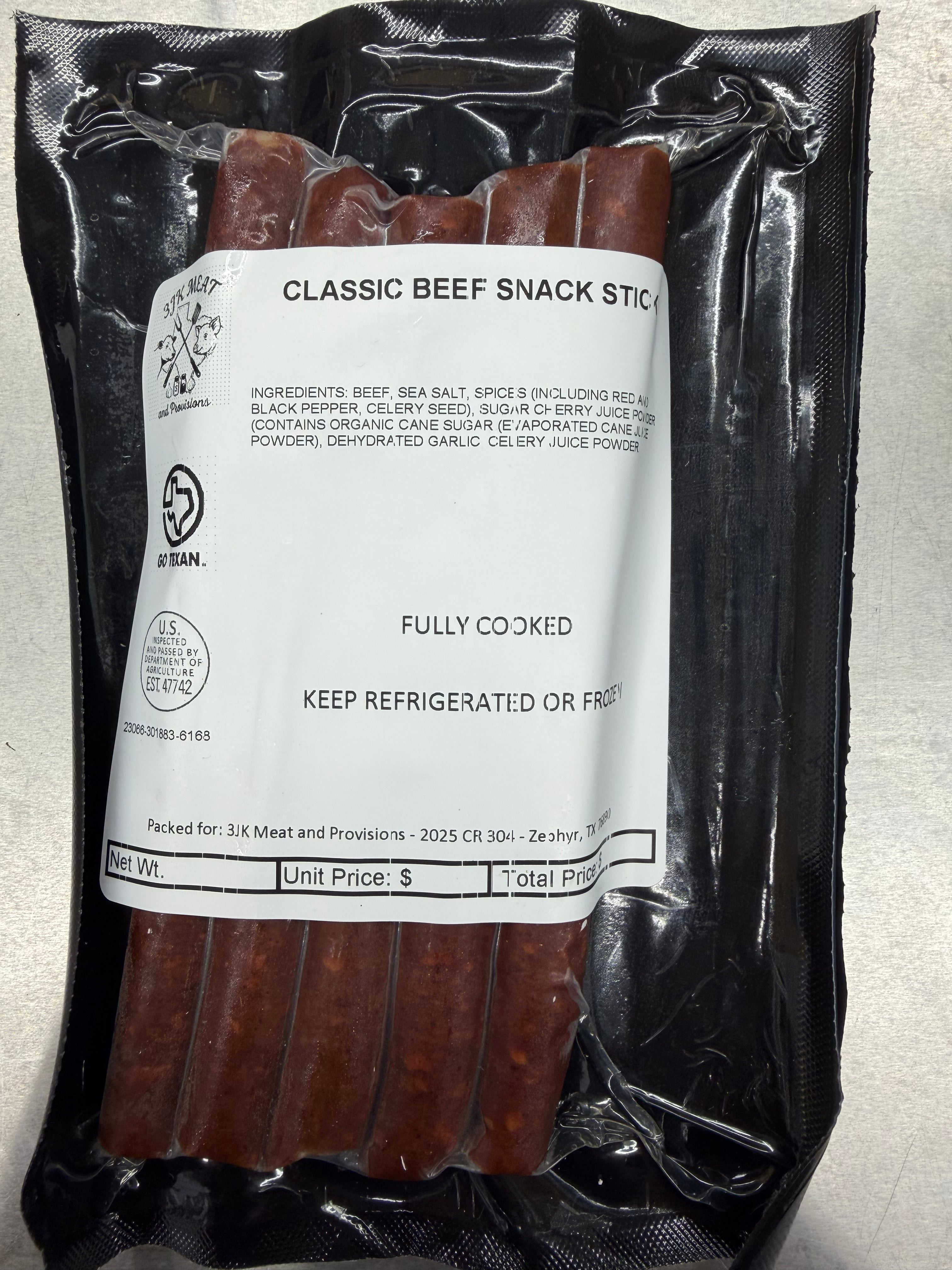 Classic Beef Sticks (no additives)