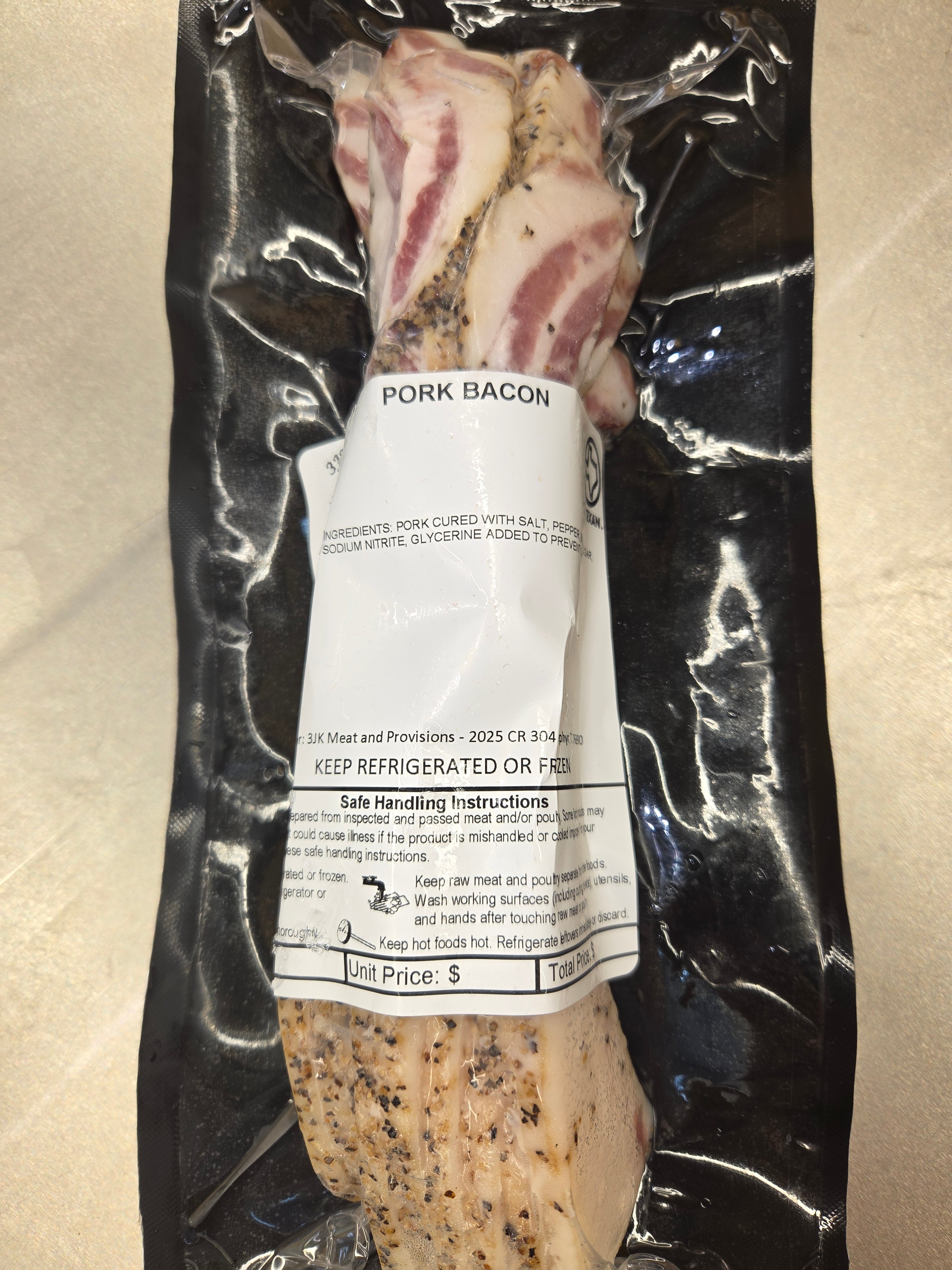 Peppered Bacon- Half Pound