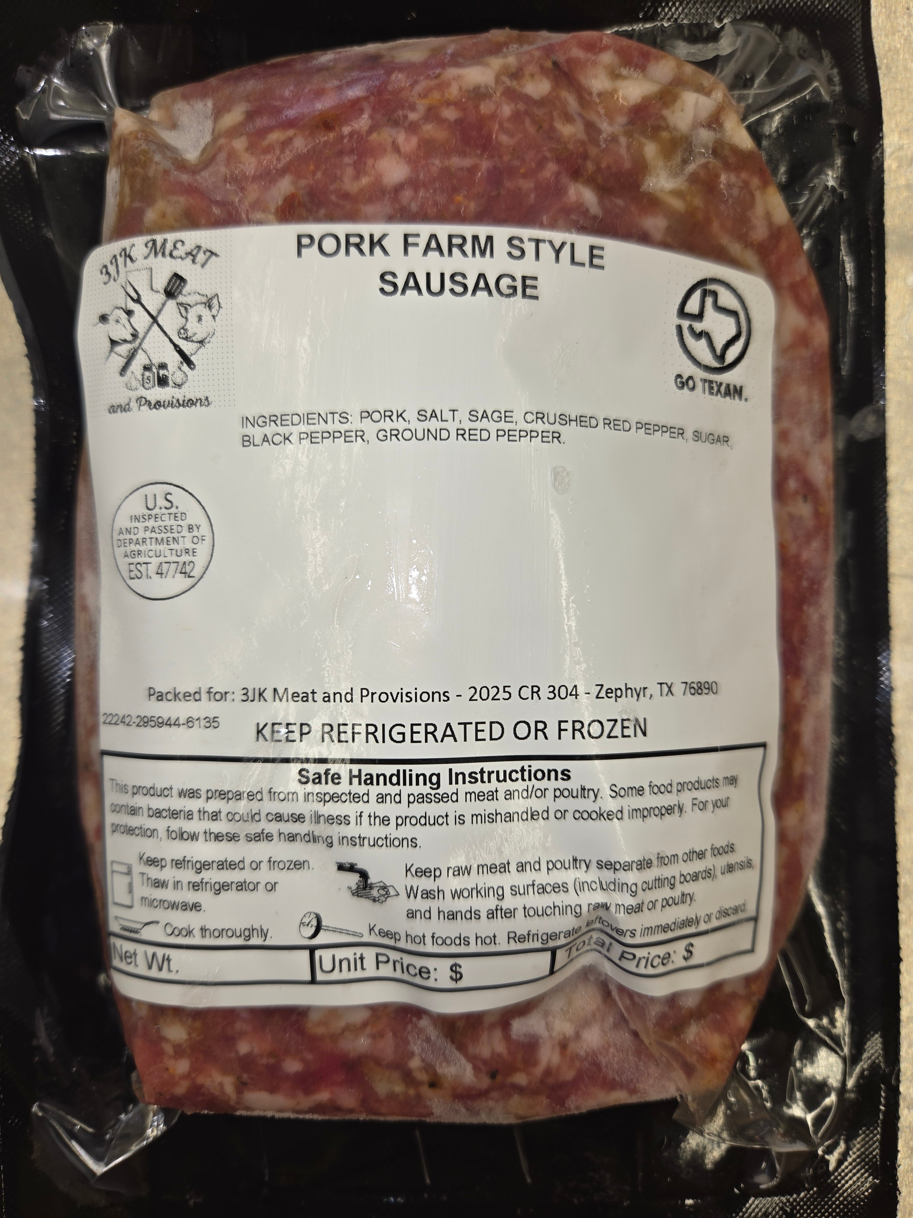 Farm Style Breakfast Sausage